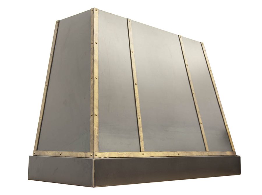 Aged brass range hood