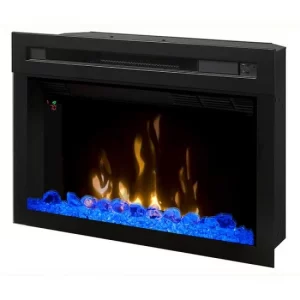 Blue electric fireplace