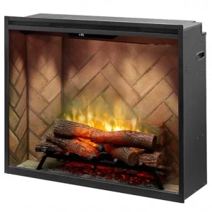 Silhouette image of an electric fireplace