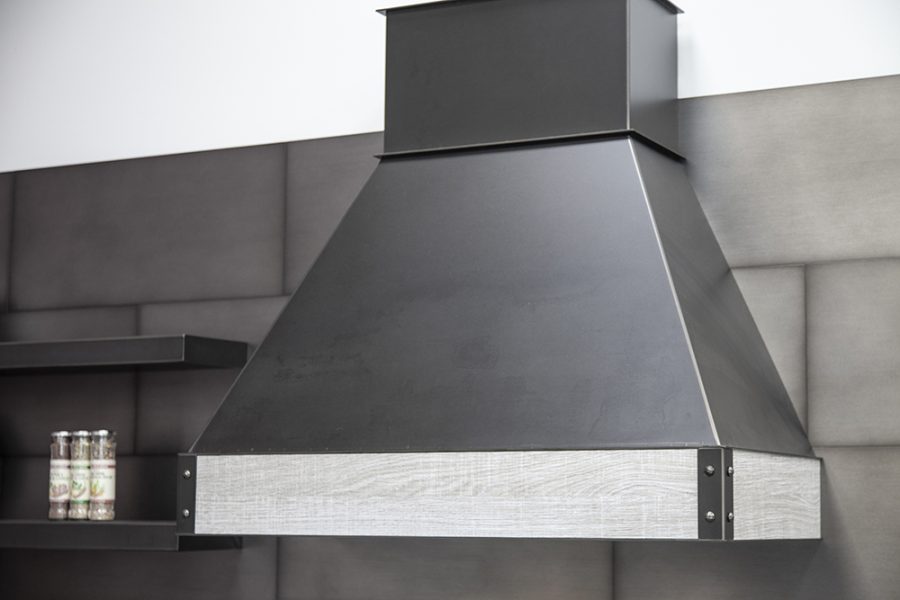 Modern stainless steel range hood